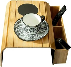 Organizator VISE, stejar/negru, bambus/pasla, 46x32x7 cm