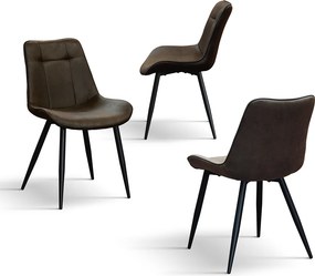 SET 4 Scaune Industry, piele ecologica ,structura metalica - MARO CASTAN