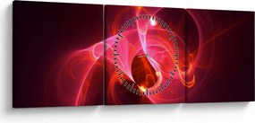 Tabloul modern cu abstacție roz (cu ceas) (90x30 cm)