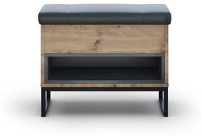 Dulap de pantofi cu bancă cu aspect de lemn de stejar Olis - Cosmopolitan Design