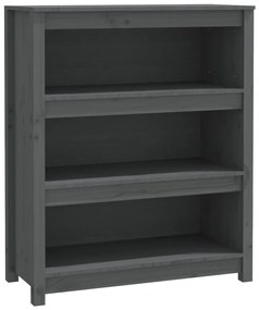 821681 vidaXL Bibliotecă, gri, 80x35x97 cm, lemn masiv de pin