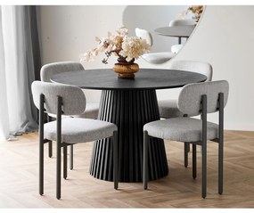 Scaun de dining Royan, gri deschis, picioare gri