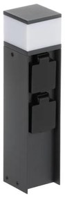 Lampă de exterior cu 2 prize Kanlux 38763 DASTEN 1xG9/11W/230V 30 cm IP44 negru
