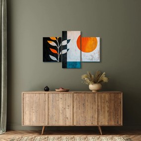 Tablou - Abstracție cu plantă și soare (90x60 cm)