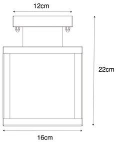 Plafoniera industriala pentru exterior neagra cu auriu - Rotterdam