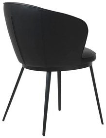 Scaun cu husă din imitație de piele Unique Furniture Gain Leath, negru