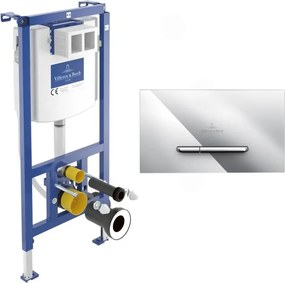 Rezervor WC cu cadru incastrat Villeroy&Boch ViConnect cu cadru 112 cm si clapeta ViConnect 300S crom
