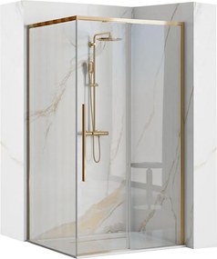 Cabina de dus SOLAR cu cadita alba 90x90 cm auriu