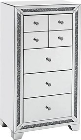 Comoda ATLANTA, alb/crom, 66x41x120 cm