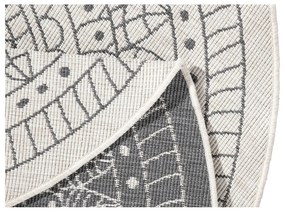Covor adecvat pentru exterior NORTHRUGS Porto, Ø 140 cm, gri-crem