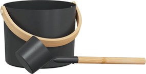 vidaXL Set de accesorii pentru saună 2 pcs Negru