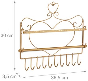 Organizator bijuterii de perete Metal Auriu 30 x 365 x 35 cm