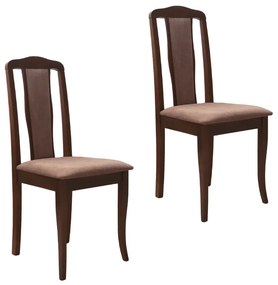 Set 2 scaune dining din lemn de fag Sevilla, Nuc/Solo 25