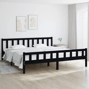 810698 vidaXL Cadru de pat Super King, negru, 180x200 cm, lemn masiv