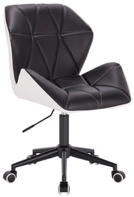 HR212K SCAUN Neagră-Alb cu Bază Neagră