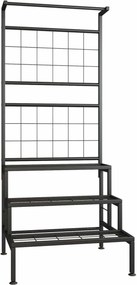 Etajera BALKO, negru, metal, 60x54x158 cm