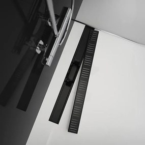Rigola pentru dus, Alcadrain, Simple, cu capac, 55 cm, negru mat