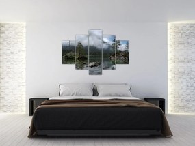 Tablou cu pomi în lac (150x105 cm)