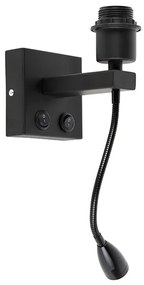 Lampa de perete moderna neagra cu brat flexibil - Brescia Combi