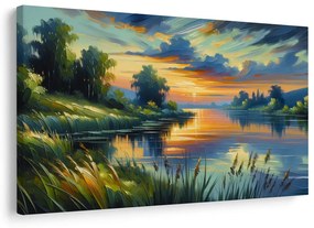 Tablou apus de soare la lac