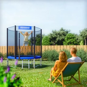 Monzana Trambulină cu plasă de siguranță JUMP, Ø183 cm, negru/albastru