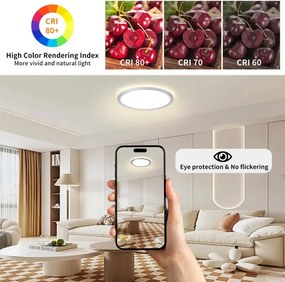 Brilagi - Plafonieră LED pentru baie ULTRA SLIM, 18W, 230V, Ø 30 cm, argintiu, IP54