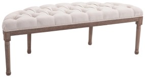 HOMCOM Bancă pentru Capătul Patului, Design Chesterfield, Lemn și Tapitat, Beige, 140,5x51x48 cm | Aosom Romania