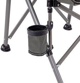 Leziter Comfort Plus scaun de pescuit cu braț și suport pentru pahare gri