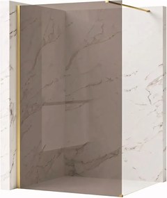 Paravan de dus fumuriu Rea Flexi Brown 120 cm auriu periat