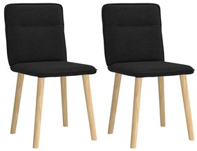 vidaXL Scaune de bucătărie, 2 buc. negru, textil