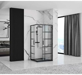 CABINA DE DUS REA CONCEPT BLACK 90X90 CM