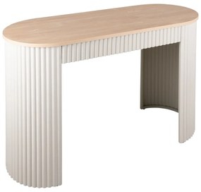 Masă consolă bej din metal 40x100 cm Estriado – Leitmotiv