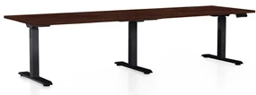 Masă înălțime reglabilă OfficeTech Long, 260 x 80 cm, picioare negre, wenge