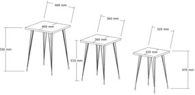 Set 3buc. măsuțe cafea Pakamo (negru + cristal) . 1094320
