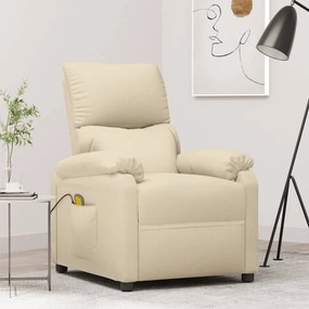 322455 vidaXL Fotoliu de masaj, crem, material textil