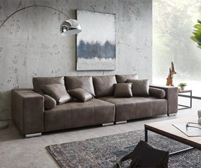 Canapea extensibilă dumonde cu ladă de depozitare si sezut confortabil din spuma high-density, Marbela Tobago Brown XXL 295x100 cm