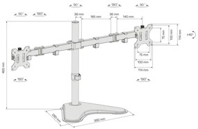 Suport universal pentru 2 monitoare CONNECT IT CMF-3204-BK 13-32” negru