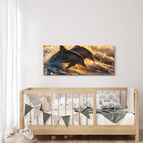Tablou - Delfinii (120x50 cm)