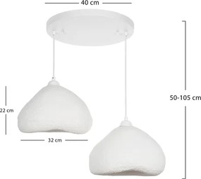 Brilagi - Lustră suspendată pe cablu WABI SABI, 2xE27/40W/230V, Ø 45 cm, albă