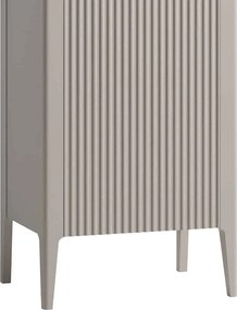 Vitrină lemn masiv nuc Napoli Crem/, 57 × 40 × 202 cm