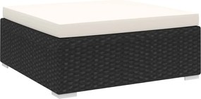 vidaXL Taburet modular, 1 buc., negru, poliratan, cu pernă