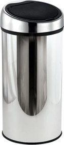 Coș de gunoi argintiu lucios cu senzori de atingere din oțel 30 l – MSV