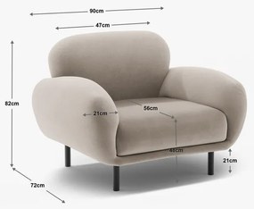 Fotoliu teracotă cu tapițerie din țesătură bouclé Poppy – Micadoni