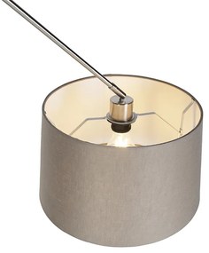 Lampă suspendată din oțel cu abajur din in taupe de 35 cm - Blitz