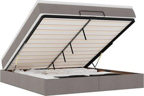 vidaXL Cadru de pat otoman cu saltea Taupe 180x200cm Material
