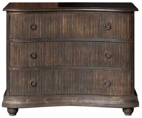 Comoda maro, din lemn de mango, cu 3 sertare, aspect vintage, Giacomo