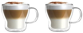 Căni 2 buc. pentru cappuccino/cu perete dublu din sticlă 370 ml Bolla – Vialli Design