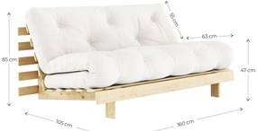 Canapea bej extensibilă 160 cm Roots - Karup Design