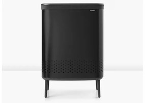 Cos de rufe Brabantia Bo 1004177, 2x45 L, Umplere fara deschidere, Orificii aerisire, Picioare reglabile, Negru