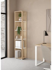 Bibliotecă albă/cu aspect de lemn de stejar 41x205 cm Sign – Tvilum